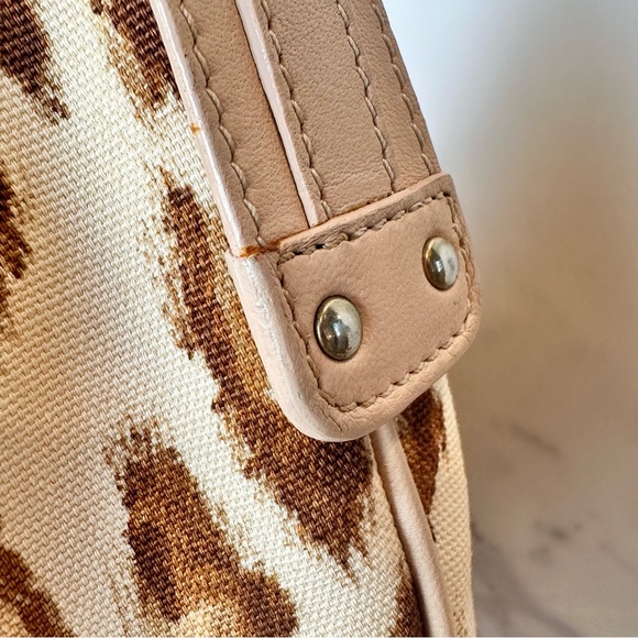SOLD Christian Dior Canvas Leopard Print Buckle Hobo Bag - Picture 9 of 16